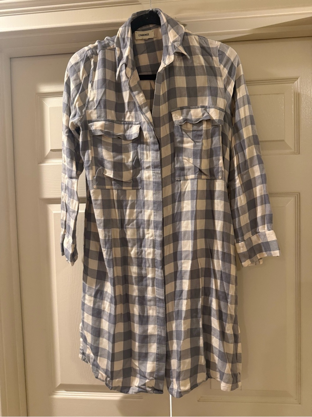 Lagence plaid flannel button down shirt dress